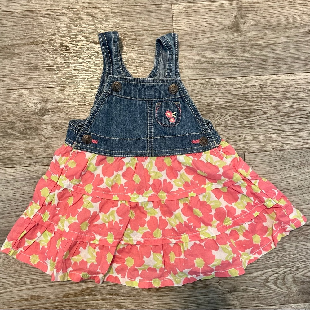 Osh Kosh Floral Jumper Dress Girls 12mo